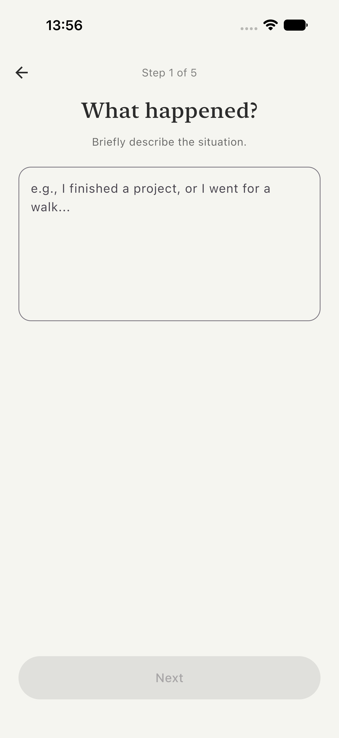 Reground prompt for describing a challenging situation