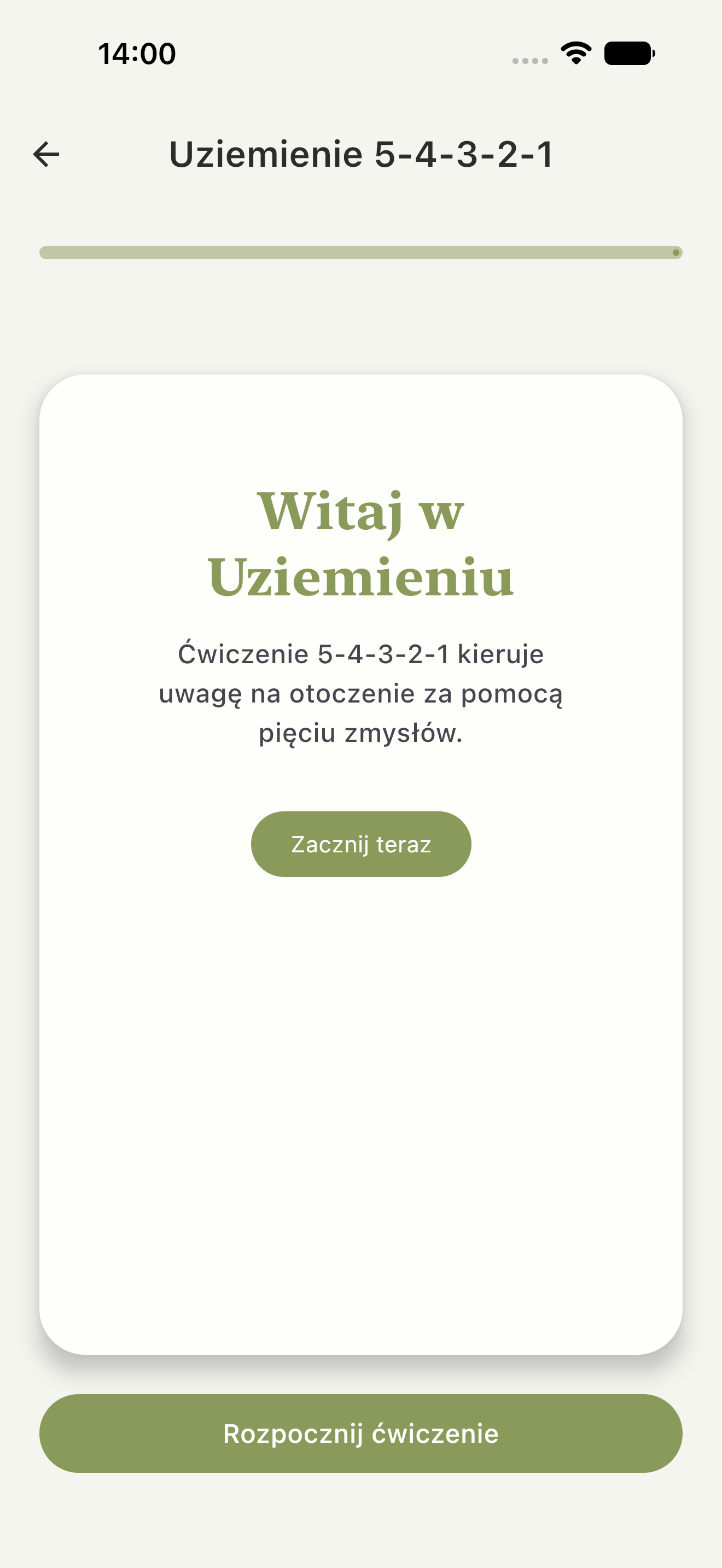 Wprowadzenie do prowadzonego ćwiczenia uziemiającego 5-4-3-2-1 w Reground
